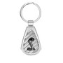 Ford Mustang Cobra Real Silver Dome Carbon Fiber Chrome Metal Teardrop Key Chain