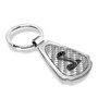 Ford Mustang Cobra Real Silver Dome Carbon Fiber Chrome Metal Teardrop Key Chain
