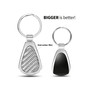 Ford Mustang Cobra Real Silver Dome Carbon Fiber Chrome Metal Teardrop Key Chain