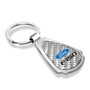 Ford F-150 Real Silver Dome Carbon Fiber Chrome Metal Teardrop Key Chain