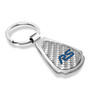 Ford Focus RS Real Silver Dome Carbon Fiber Chrome Metal Teardrop Key Chain