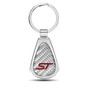Ford Focus ST Real Silver Dome Carbon Fiber Chrome Metal Teardrop Key Chain