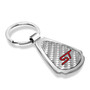Ford Focus ST Real Silver Dome Carbon Fiber Chrome Metal Teardrop Key Chain