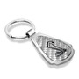 Ford Mustang GT350R Real Silver Dome Carbon Fiber Chrome Metal Teardrop Key Chain