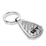 Ford Mustang GT Real Silver Dome Carbon Fiber Chrome Metal Teardrop Key Chain