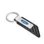 Ford Logo Carbon Fiber Texture Black PU Leather Strap Key Chain