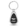 Ford Mustang Script Real Black Carbon Fiber Chrome Metal Teardrop Key Chain