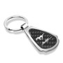 Ford Mustang Script Real Black Carbon Fiber Chrome Metal Teardrop Key Chain