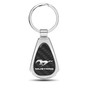 Ford Mustang Real Black Carbon Fiber Chrome Metal Teardrop Key Chain