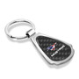 Ford Mustang in USA Flag Real Black Carbon Fiber Chrome Metal Teardrop Key Chain