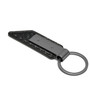 Ford Cobra Gunmetal Black Gray Metal Plate Carbon Fiber Texture Leather Key Chain