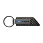 Ford F-150 Gunmetal Black Gray Metal Carbon Fiber Texture Black Leather Key Chain