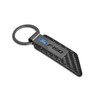 Ford F-150 Gunmetal Black Gray Metal Carbon Fiber Texture Black Leather Key Chain