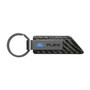 Ford Flex Gunmetal Black Gray Metal Plate Carbon Fiber Texture Black Leather Key Chain