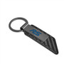 Ford Focus RS Gunmetal Black Gray Metal Plate Carbon Fiber Texture Leather Key Chain