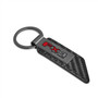 Ford FX4 Off Road Gunmetal Black Gray Metal & Carbon Fiber Texture Leather Key Chain