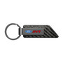 Ford SVT Gunmetal Black Gray Metal Plate Carbon Fiber Texture Black Leather Key Chain