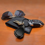 Ford Mustang Cobra Black Dome Dark Gunmetal Metal Teardrop Key Chain