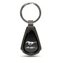 Ford Mustang Script Black Dome Dark Gunmetal Metal Teardrop Key Chain