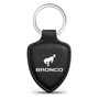 Ford Bronco Black Real Leather Shield-Style Key Chain