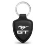 Ford Mustang GT Black Real Leather Shield-Style Key Chain