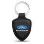 Ford Ranger Black Real Leather Shield-Style Key Chain