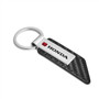 Honda Logo in Red Carbon Fiber Texture Black PU Leather Strap Key Chain