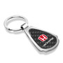 Honda Red Logo Accord Real Black Carbon Fiber Chrome Metal Teardrop Key Chain