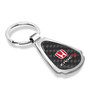Honda Red Logo Civic Si Real Black Carbon Fiber Chrome Metal Teardrop Key Chain