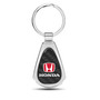 Honda Logo in Red Real Black Carbon Fiber Chrome Metal Teardrop Key Chain