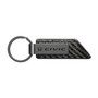Honda Civic Gunmetal Black Gray Metal Plate Carbon Fiber Texture Leather Key Chain