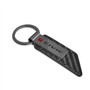 Honda Red Civic Gunmetal Black Gray Metal Plate Carbon Fiber Texture Leather Key Chain