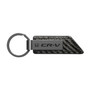 Honda CR-V Gunmetal Black Gray Metal Plate Carbon Fiber Texture Leather Key Chain