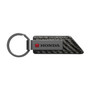 Honda Red Logo Gunmetal Black Gray Metal Plate Carbon Fiber Texture Leather Key Chain