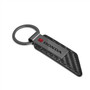 Honda Red Logo Gunmetal Black Gray Metal Plate Carbon Fiber Texture Leather Key Chain