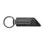 Honda Ridgeline Gunmetal Black Gray Metal Plate Carbon Fiber Texture Leather Key Chain