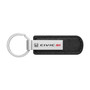 Honda Civic Si Silver Metal Black PU Leather Strap Key Chain