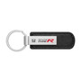 Honda Civic Type-R Silver Metal Black PU Leather Strap Key Chain