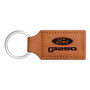 Ford F250 Rectangular Brown Leather Key Chain