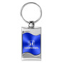 Honda Logo Blue Spun Brushed Metal Key Chain