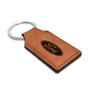 Ford Logo Rectangular Brown Leather Key Chain