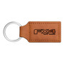 Ford F150 FX4 Off Road Rectangular Brown Leather Key Chain