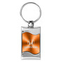 Honda Logo Orange Spun Brushed Metal Key Chain, Official Licensed