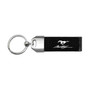 Ford Mustang Script Large Genuine Black Leather Loop Strap Key Chain