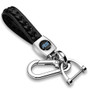 Ford Focus RS in Black Braided Rope Style Genuine Black Leather Key Chain
