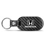 Honda Logo 100% Real Black Carbon Fiber Tag Style Key Chain