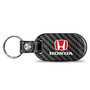 Honda Logo in Red 100% Real Black Carbon Fiber Tag Style Key Chain