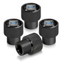 Ford Built-Ford-Tough in Black on Black Aluminum Tire Valve Stem Caps