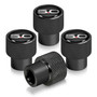Ford Mustang GT 5.0 in Black on Black Aluminum Tire Valve Stem Caps