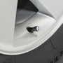 Ford Built-Ford-Tough in White on Black Aluminum Tire Valve Stem Caps
